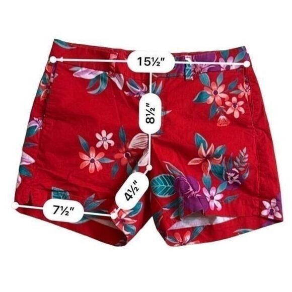 Old Navy every day red flowers print shorts size 6 - Picture 2 of 6